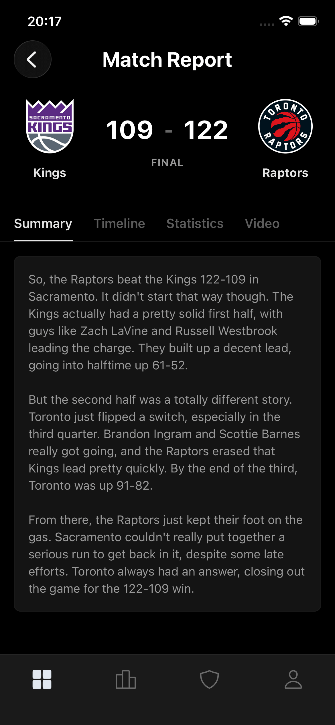 Sideline app - Summary